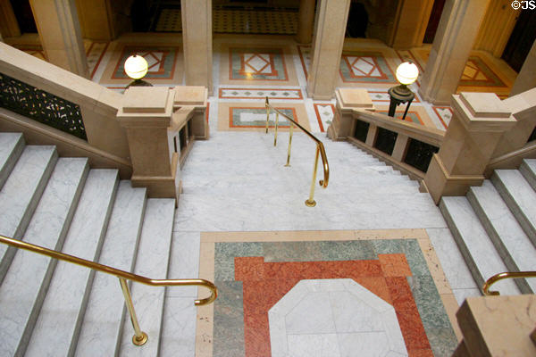 Grand staircase at Carnegie Museum. Pittsburgh, PA.