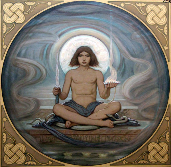 Keeper of the Threshold painting (1897-8) by Elihu Vedder at Carnegie Museum of Art. Pittsburgh, PA.