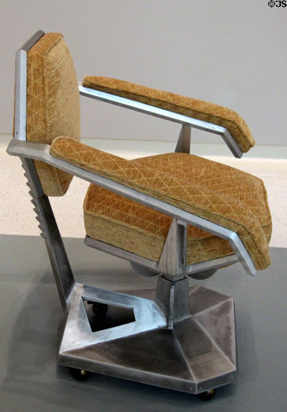 Cast aluminum armchair made for Price Tower (1956) by Frank Lloyd Wright at Carnegie Museum of Art. Pittsburgh, PA.