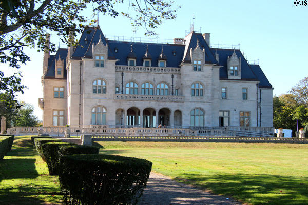 Ochre Court (1888-91) of Salve Regina University on Cliff Walk. Newport, RI. Style: Gothic French Chateau. Architect: Richard Morris Hunt. On National Register.