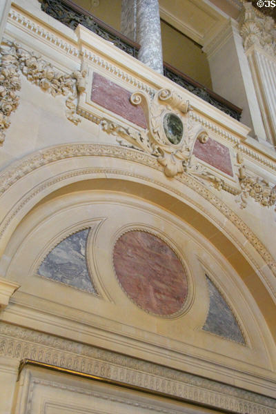 Use of colored marbles in Great Hall at The Breakers. Newport, RI.