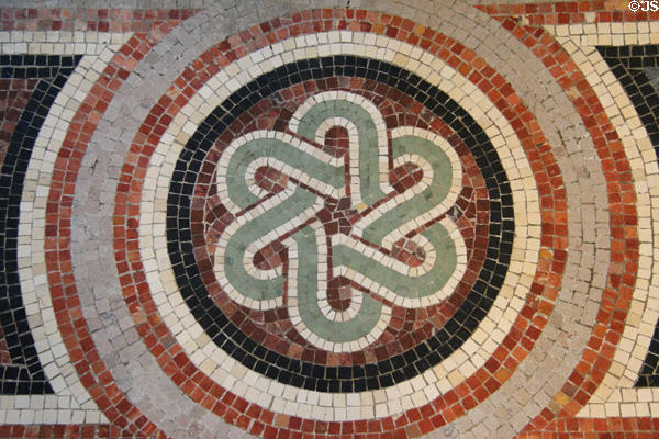 Mosaic floor detail in Billiard Room at The Breakers. Newport, RI.