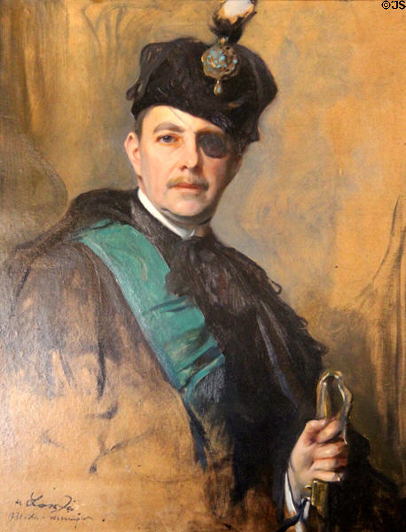 Portrait of man with eyepatch (1931) by Philip Alexius de Laszlo de Lombos at The Breakers. Newport, RI.