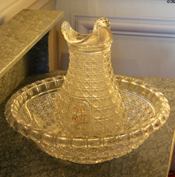 Cut glass pitcher & basin at The Breakers. Newport, RI.