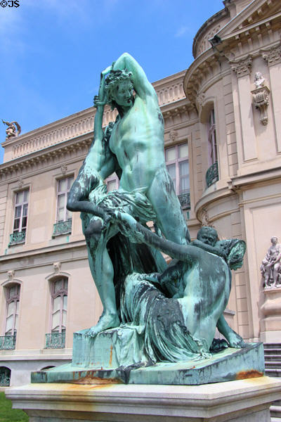 Madness of Athamas sculpture (1880) by Pio Fedè on terrace of The Elms. Newport, RI.