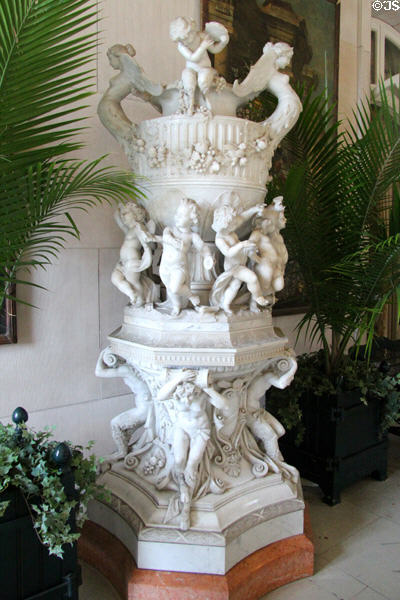Sculpture of cherubs playing at music by Arriglini at The Elms. Newport, RI.