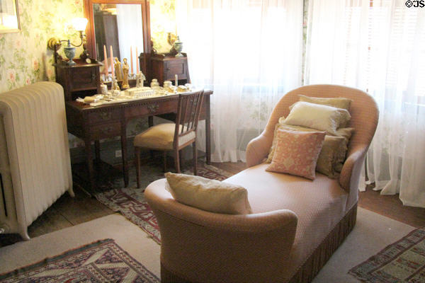 Daybed & vanity table in Guest Bedroom at Kingscote. Newport, RI.