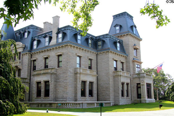 Chateau-sur-Mer (1852) (474 Bellevue Ave.) run by Preservation Society of Newport County. Newport, RI. Style: Italianate. Architect: Seth C. Bradford then Richard Morris Hunt. On National Register.