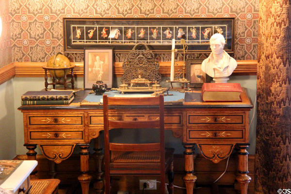 Bedroom desk at Chateau-sur-Mer. Newport, RI.