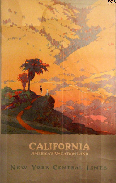 Poster for California America's Vacation Land by New York Central Lines at Chepstow. Newport, RI.