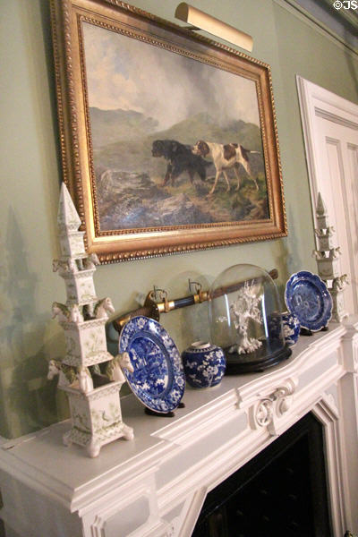 Bedroom fireplace at Chepstow. Newport, RI.