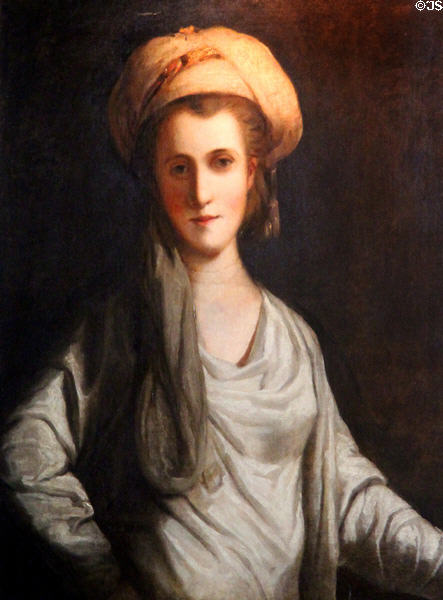 Portrait of Mrs. Sarah Amsinck (c1755) in style of Sir Joshua Reynolds at Rough Point. Newport, RI.