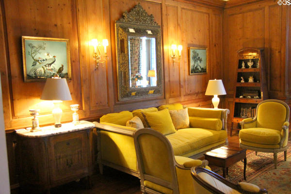 Pine Room with Chinese prints at Rough Point. Newport, RI.