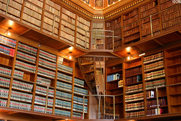 Spiral staircase of Library in Rhode Island State House. Providence, RI.