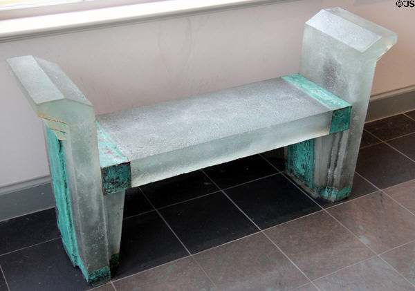 Glass art bench for visitors (1985) by Howard Ben Tré at RISD Museum. Providence, RI.