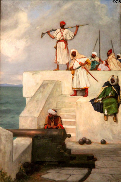 Pasha's Soldiers painting (c1880) by Jean Joseph Benjamin Constant of France at RISD Museum. Providence, RI.