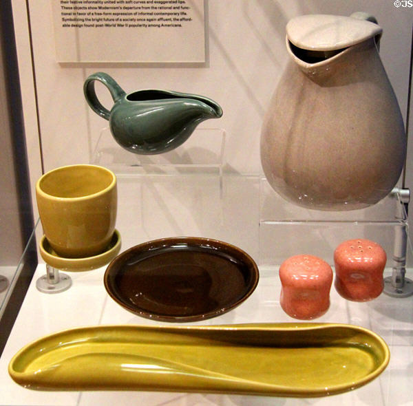 "American Modern" ceramics (1937) by Russel Wright of Steubenville Pottery at RISD Museum. Providence, RI.