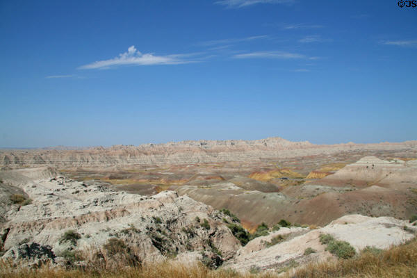 Vista of Badlands National Park. SD.