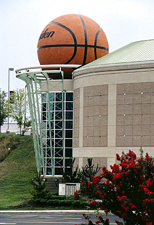 Giant basketball outside Women's Basketball Hall of Fame. Knoxville, TN.