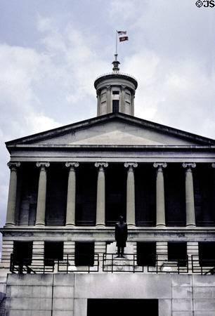 One of four ionic porticos of Tennessee State Capitol. Nashville, TN.