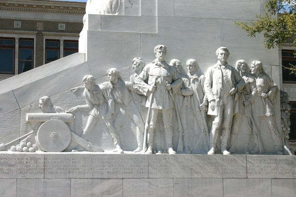 Bonham & Bowie on Cenotaph to the Alamo. San Antonio, TX.