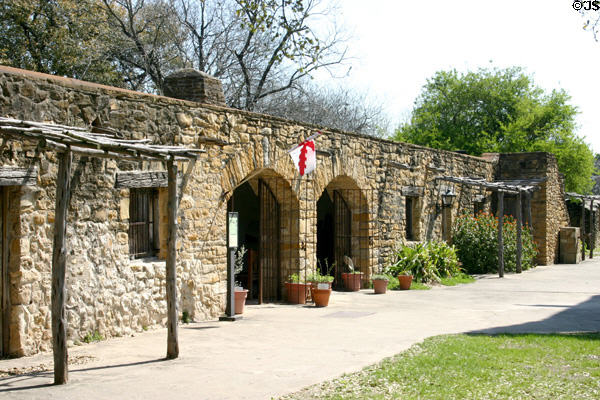 Mission San José outer walls containing chambers for mission facilities. San Antonio, TX.