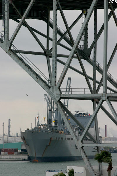 Harbor bridge & cargo ship. Corpus Christi, TX.