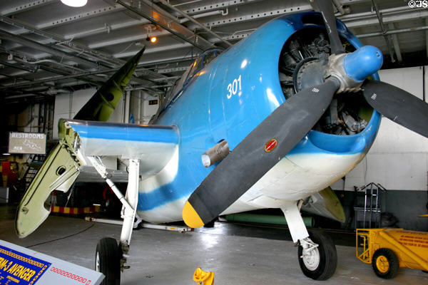 Grumman TBF/TBM-3 Avenger prop torpedo bomber (1942) on USS Lexington. Corpus Christi, TX.