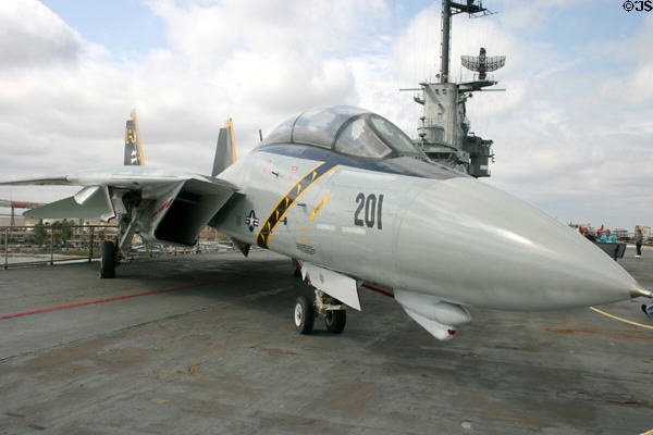 F-14 Tomcat jet fighter (1972) on USS Lexington. Corpus Christi, TX.