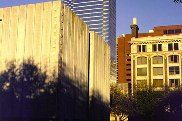 John F. Kennedy Memorial & building which houses Conspiracy Museum. Dallas, TX.