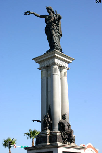 Tribute monument to from Henry Rosenberg to the Heroes of the Texas Revolution of 1836. Galveston, TX. On National Register.