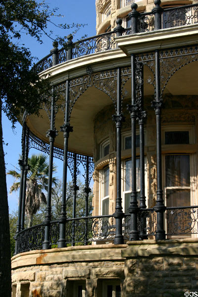 Bishop's Palace round veranda. Galveston, TX.