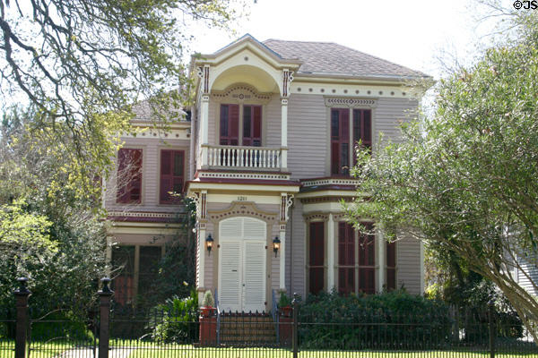 Alexander B. Everett house (c1881) (1211 Church) with decorative details. Galveston, TX.