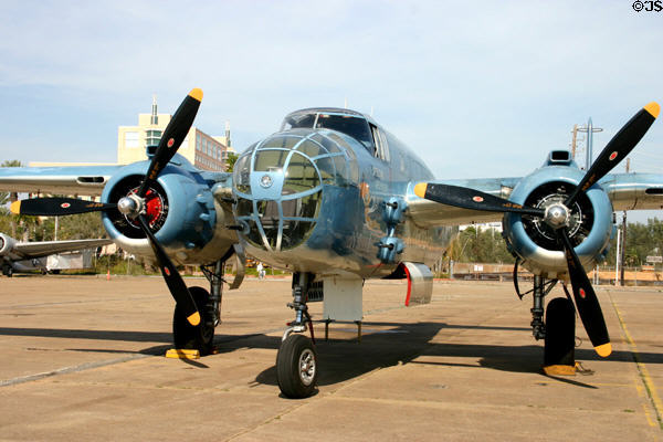 B-25 Mitchell prop bomber at Lone Star Flight Museum used by General Doolittle's raiders to bomb Tokyo in 1942. Galveston, TX.
