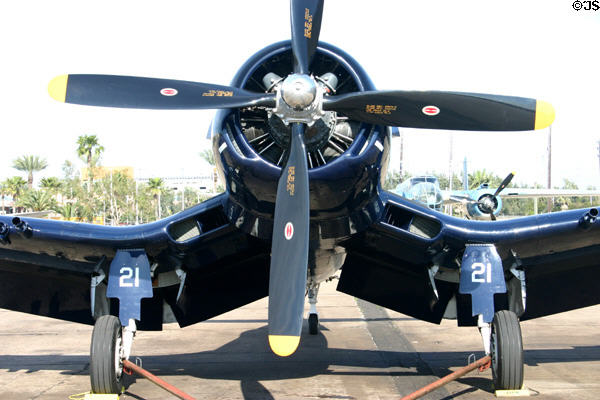 Vought F4U-5N Corsair gull wing shape at Lone Star Flight Museum. Galveston, TX.