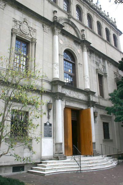 Julia Ideson Public Library (1926). Houston, TX. Style: Spanish Renaissance. Architect: Ralph Adams Cram. On National Register.