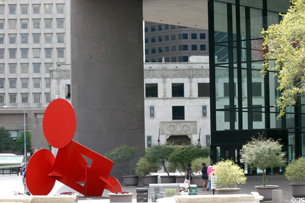 New Public Library with Geometric Mouse X sculpture (1968) by Claus Oldenburg. Houston, TX.