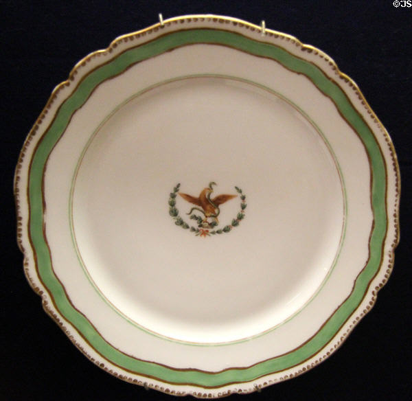 China plate owned by Santa Anna at San Jacinto Monument museum. San Jacinto, TX.