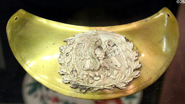 Mexican army gorget (1840s) at San Jacinto Monument museum. San Jacinto, TX.