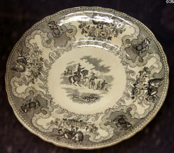 Texian Campaigne china plate (1846-52) from England at San Jacinto Monument museum. San Jacinto, TX.