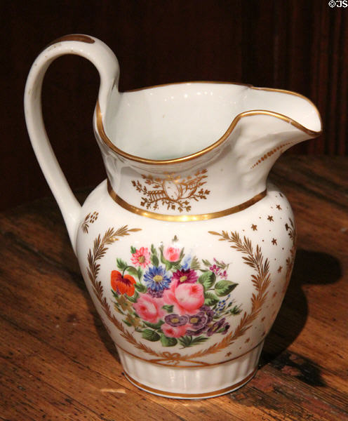 Porcelain pitcher (c1825-38) by Tucker Porcelain Factory of Philadelphia at Bayou Bend. Houston, TX.
