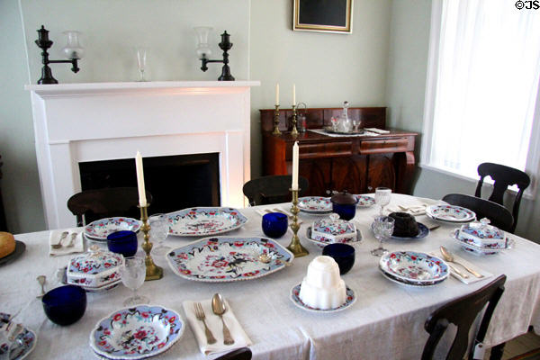 Dining room at Kellum-Noble House at Sam Houston Park. Houston, TX.