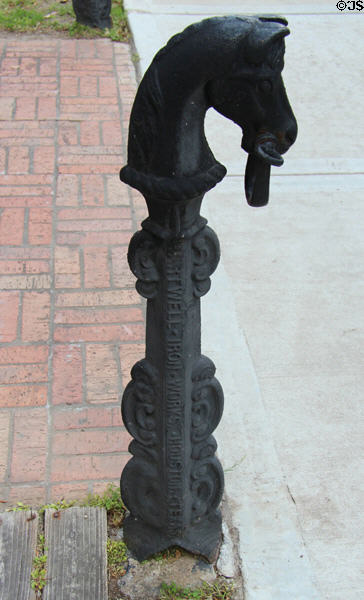 Hitching post at Nichols-Rice-Cherry House at Sam Houston Park. Houston, TX.