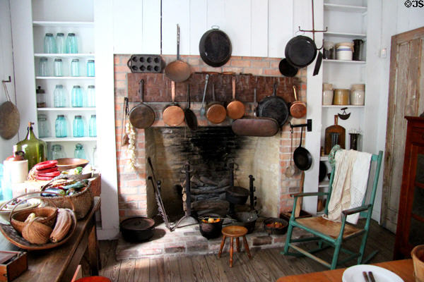 Kitchen at Nichols-Rice-Cherry House at Sam Houston Park. Houston, TX.