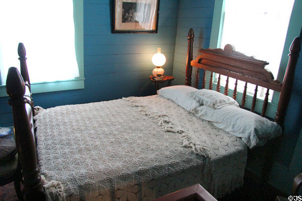 Bedstead in Yates House at Sam Houston Park. Houston, TX.