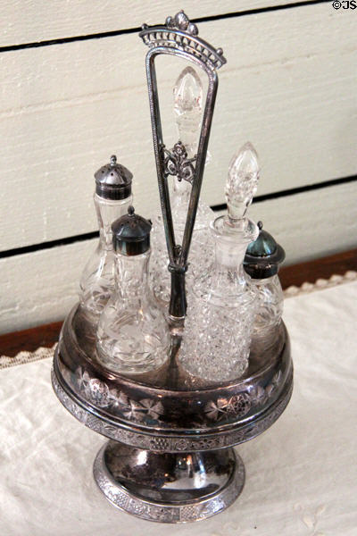 Cruet set in San Felipe Cottage at Sam Houston Park. Houston, TX.