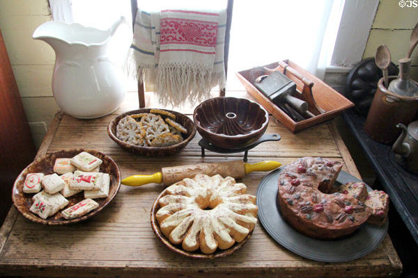 Pastry making in San Felipe Cottage at Sam Houston Park. Houston, TX.