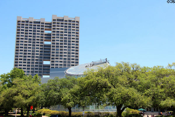 Highrise over Museum of Natural Sciences. Houston, TX.