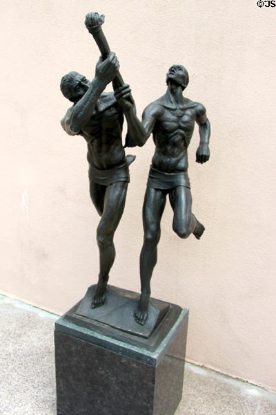Passing the Torch sculpture (c1963) by Charles Umlauf at Rienzi house museum. Houston, TX.