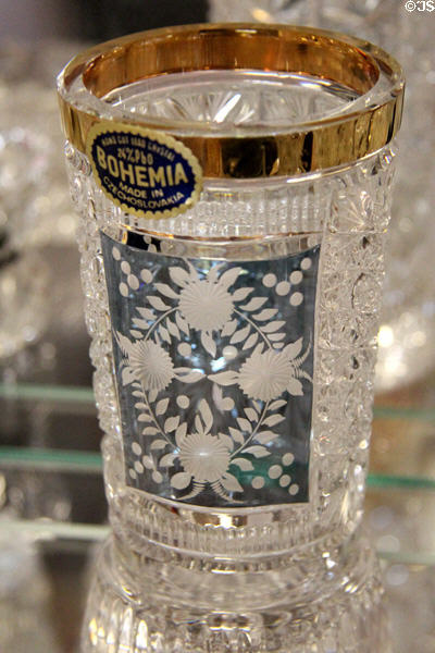 Bohemian cut crystal beaker at Czech Cultural Center. Houston, TX.